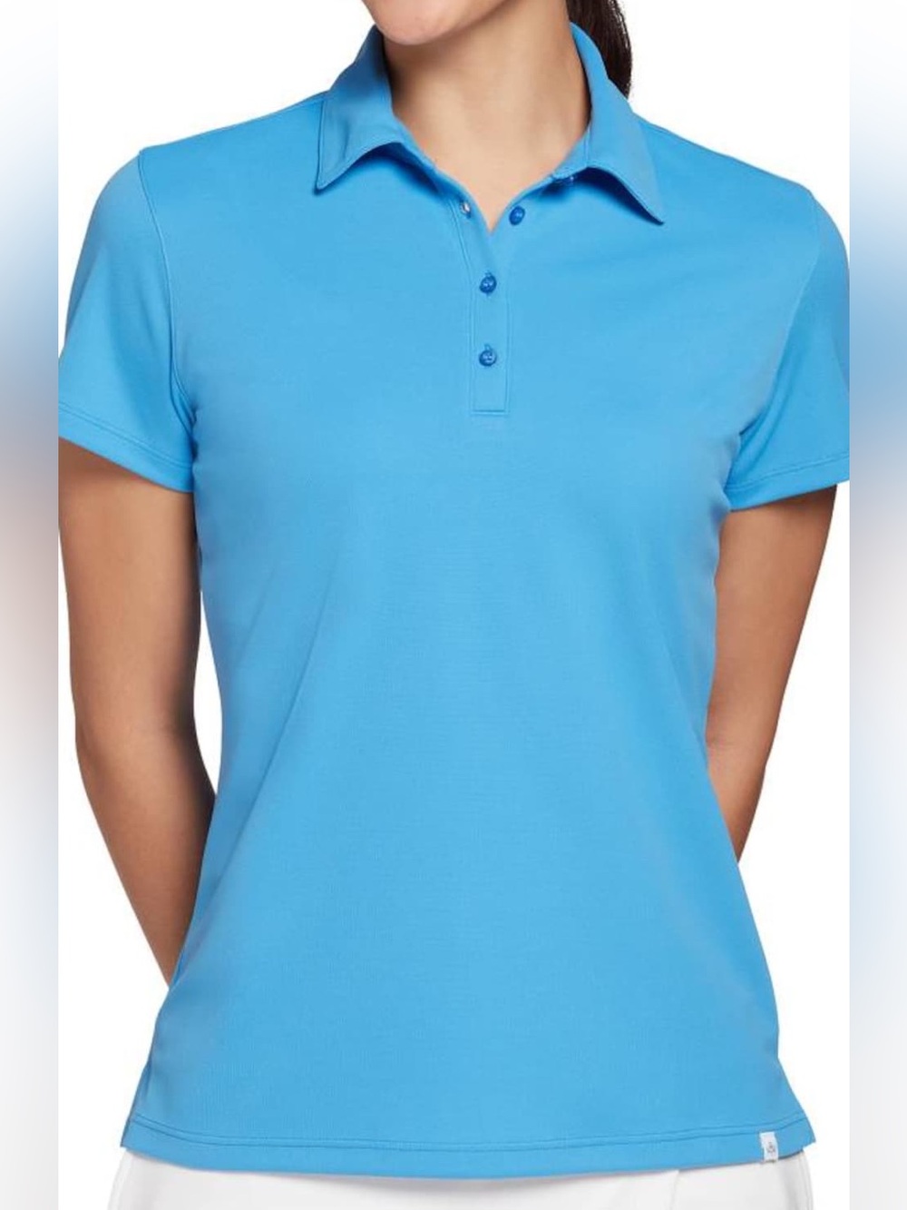 NEW Lady Hagen Pique Short Sleeve Golf Polo Shirt Top XS X-Small Preppy Blue NWT